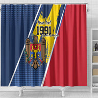 Personalized Moldova Independence Day 1991 Shower Curtain One People One Nation - Wonder Print Shop