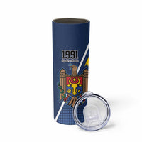 Personalized Moldova Independence Day 1991 Skinny Tumbler One People One Nation - Wonder Print Shop