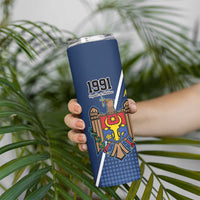 Personalized Moldova Independence Day 1991 Skinny Tumbler One People One Nation - Wonder Print Shop