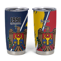 Personalized Moldova Independence Day 1991 Tumbler Cup One People One Nation - Wonder Print Shop