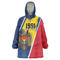 Personalized Moldova Independence Day 1991 Wearable Blanket Hoodie One People One Nation - Wonder Print Shop