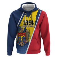 Personalized Moldova Independence Day 1991 Zip Hoodie One People One Nation - Wonder Print Shop