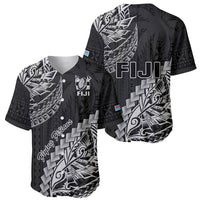 Fiji Rugby Baseball Jersey Kaiviti Fijian Tribal World Cup Black LT9 - Wonder Print Shop
