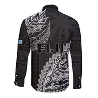 Fiji Rugby Long Sleeve Button Shirt Kaiviti Fijian Tribal World Cup Black - Wonder Print Shop
