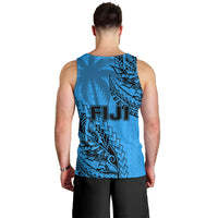 Fiji Rugby Men Tank Top Kaiviti Fijian Tribal World Cup Blue No1 - Wonder Print Shop