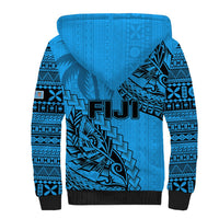 Fiji Rugby Sherpa Hoodie Kaiviti Fijian Tribal World Cup Blue No1 - Wonder Print Shop