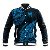 Fiji Rugby Baseball Jacket Kaiviti Fijian Tribal World Cup Blue No2 LT9 - Wonder Print Shop
