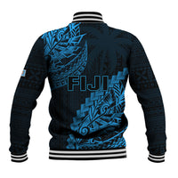 Fiji Rugby Baseball Jacket Kaiviti Fijian Tribal World Cup Blue No2 LT9 - Wonder Print Shop