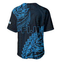Fiji Rugby Baseball Jersey Kaiviti Fijian Tribal World Cup Blue No2 LT9 - Wonder Print Shop