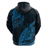 Fiji Rugby Hoodie Kaiviti Fijian Tribal World Cup Blue No2 - Wonder Print Shop