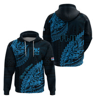 Fiji Rugby Hoodie Kaiviti Fijian Tribal World Cup Blue No2 - Wonder Print Shop