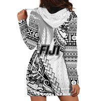 Fiji Rugby Hoodie Dress Kaiviti Fijian Tribal World Cup White - Wonder Print Shop