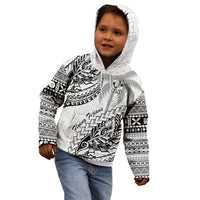 Fiji Rugby Kid Hoodie Kaiviti Fijian Tribal World Cup White - Wonder Print Shop
