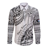Fiji Rugby Long Sleeve Button Shirt Kaiviti Fijian Tribal World Cup White - Wonder Print Shop