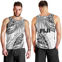 Fiji Rugby Men Tank Top Kaiviti Fijian Tribal World Cup White - Wonder Print Shop