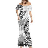Fiji Rugby Mermaid Dress Kaiviti Fijian Tribal World Cup White - Wonder Print Shop