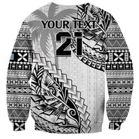 Custom Fiji Rugby Sweatshirt Kaiviti Fijian Tribal World Cup White - Wonder Print Shop