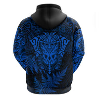 New Zealand Rugby Hoodie Silver Fern All Black Mix Ta Moko Blue Style - Wonder Print Shop