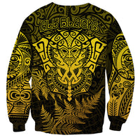New Zealand Rugby Sweatshirt Silver Fern All Black Mix Ta Moko Gold Style - Wonder Print Shop