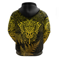 New Zealand Rugby Hoodie Silver Fern All Black Mix Ta Moko Gold Style - Wonder Print Shop