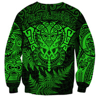 New Zealand Rugby Sweatshirt Silver Fern All Black Mix Ta Moko Green Style - Wonder Print Shop