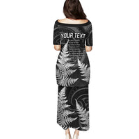 Personalised New Zealand Rugby Puletasi Aotearoa Ka Mate Haka All Black Mix Ta Moko White Style - Wonder Print Shop