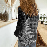 Personalised New Zealand Rugby Women Casual Shirt Aotearoa Ka Mate Haka All Black Mix Ta Moko White Style - Wonder Print Shop
