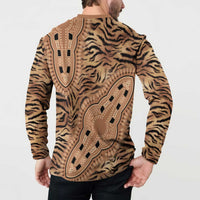 Africa Tiger Mix Dashiki Tribal Pattern Button Sweatshirt LT9 - Wonder Print Shop
