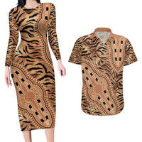 Africa Tiger Mix Dashiki Tribal Pattern Couples Matching Long Sleeve Bodycon Dress and Hawaiian Shirt LT9 - Wonder Print Shop