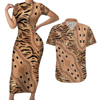 Africa Tiger Mix Dashiki Tribal Pattern Couples Matching Short Sleeve Bodycon Dress and Hawaiian Shirt LT9 - Wonder Print Shop