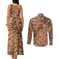 Africa Tiger Mix Dashiki Tribal Pattern Couples Matching Tank Maxi Dress and Long Sleeve Button Shirt LT9 - Wonder Print Shop