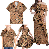 Africa Tiger Mix Dashiki Tribal Pattern Family Matching Off Shoulder Maxi Dress and Hawaiian Shirt LT9 - Wonder Print Shop