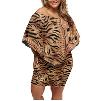 Africa Tiger Mix Dashiki Tribal Pattern Family Matching Off Shoulder Short Dress and Hawaiian Shirt LT9 - Wonder Print Shop