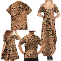 Africa Tiger Mix Dashiki Tribal Pattern Family Matching Summer Maxi Dress and Hawaiian Shirt - Wonder Print Shop