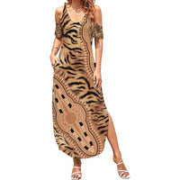 Africa Tiger Mix Dashiki Tribal Pattern Family Matching Summer Maxi Dress and Hawaiian Shirt - Wonder Print Shop