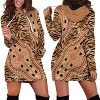 Africa Tiger Mix Dashiki Tribal Pattern Hoodie Dress - Wonder Print Shop