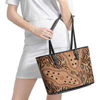 Africa Tiger Mix Dashiki Tribal Pattern Leather Tote Bag - Wonder Print Shop