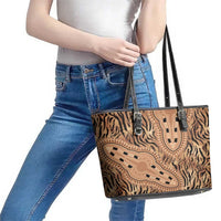 Africa Tiger Mix Dashiki Tribal Pattern Leather Tote Bag - Wonder Print Shop