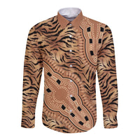 Africa Tiger Mix Dashiki Tribal Pattern Long Sleeve Button Shirt - Wonder Print Shop