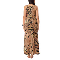 Africa Tiger Mix Dashiki Tribal Pattern Tank Maxi Dress - Wonder Print Shop
