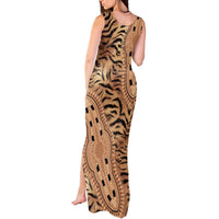 Africa Tiger Mix Dashiki Tribal Pattern Tank Maxi Dress - Wonder Print Shop