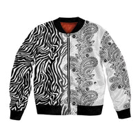 Africa Zebra Mix Paisley Tribal Pattern Bomber Jacket LT9 - Wonder Print Shop