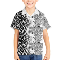 Africa Zebra Mix Paisley Tribal Pattern Family Matching Long Sleeve Bodycon Dress and Hawaiian Shirt LT9 - Wonder Print Shop