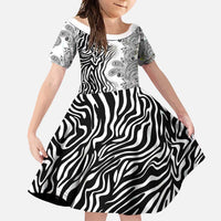 Africa Zebra Mix Paisley Tribal Pattern Family Matching Off Shoulder Maxi Dress and Hawaiian Shirt LT9 - Wonder Print Shop