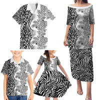 Africa Zebra Mix Paisley Tribal Pattern Family Matching Puletasi and Hawaiian Shirt - Wonder Print Shop