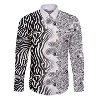 Africa Zebra Mix Paisley Tribal Pattern Family Matching Short Sleeve Bodycon Dress and Hawaiian Shirt - Wonder Print Shop