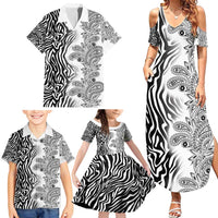 Africa Zebra Mix Paisley Tribal Pattern Family Matching Summer Maxi Dress and Hawaiian Shirt - Wonder Print Shop