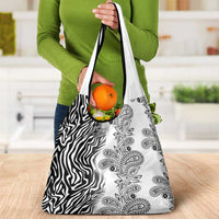 Africa Zebra Mix Paisley Tribal Pattern Grocery Bag