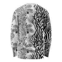 Africa Zebra Mix Paisley Tribal Pattern Long Sleeve Shirt - Wonder Print Shop