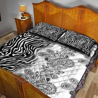 Africa Zebra Mix Paisley Tribal Pattern Quilt Bed Set - Wonder Print Shop